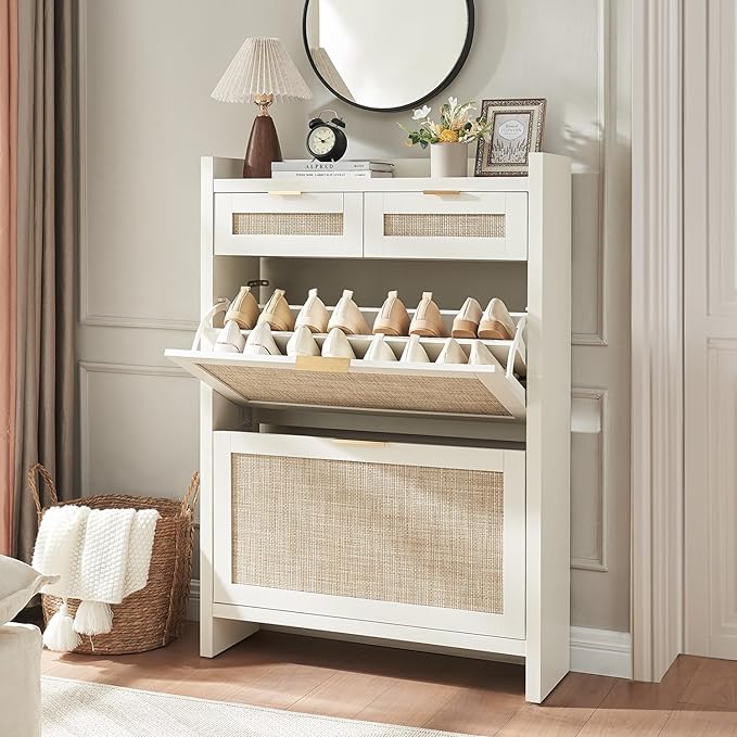 HOKYHOKY Rattan Shoe Storage Cabinet