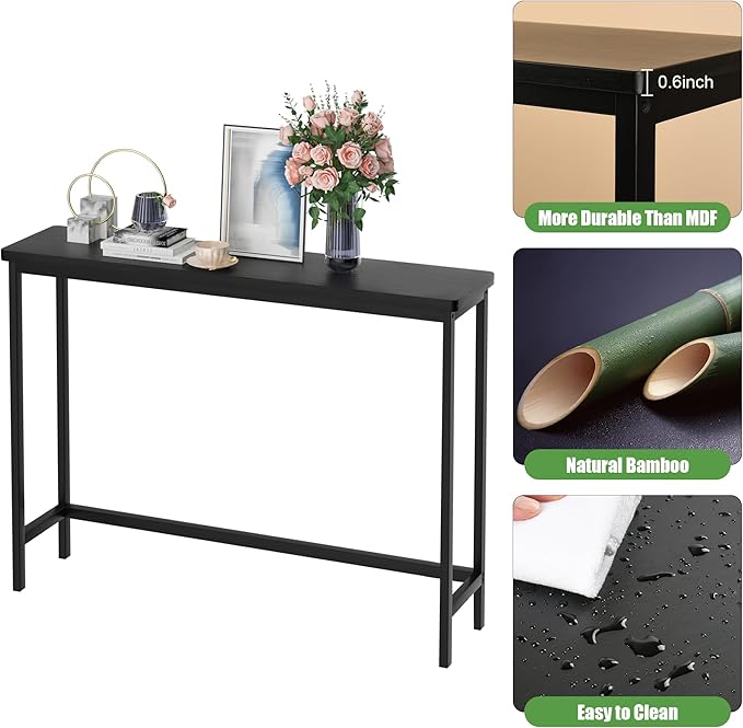 VASMIA Console Table, Entryway Table, Narrow Sofa Table, Living Room