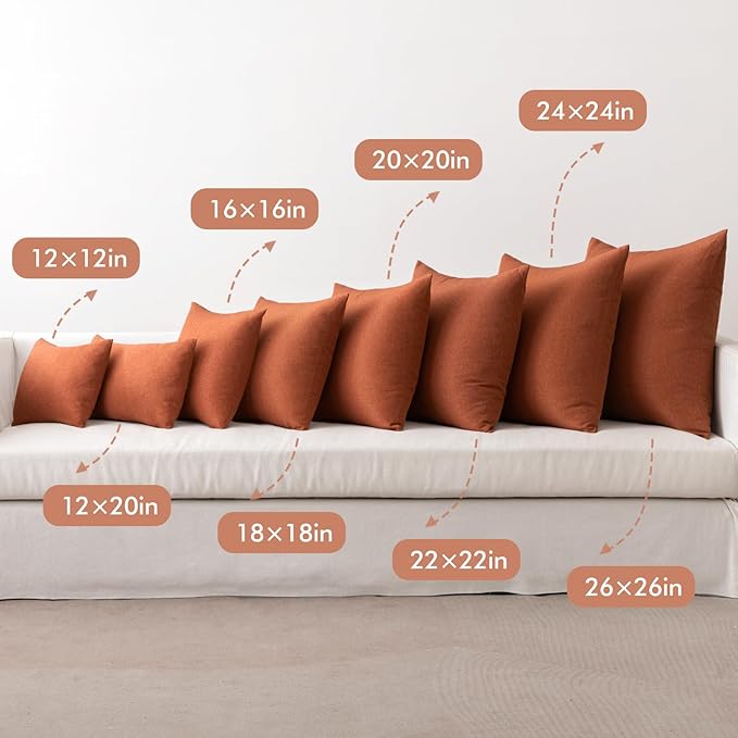 MIULEE Pack of 2 Decorative Outdoor Solid Waterproof Throw Pillow Covers Faux
