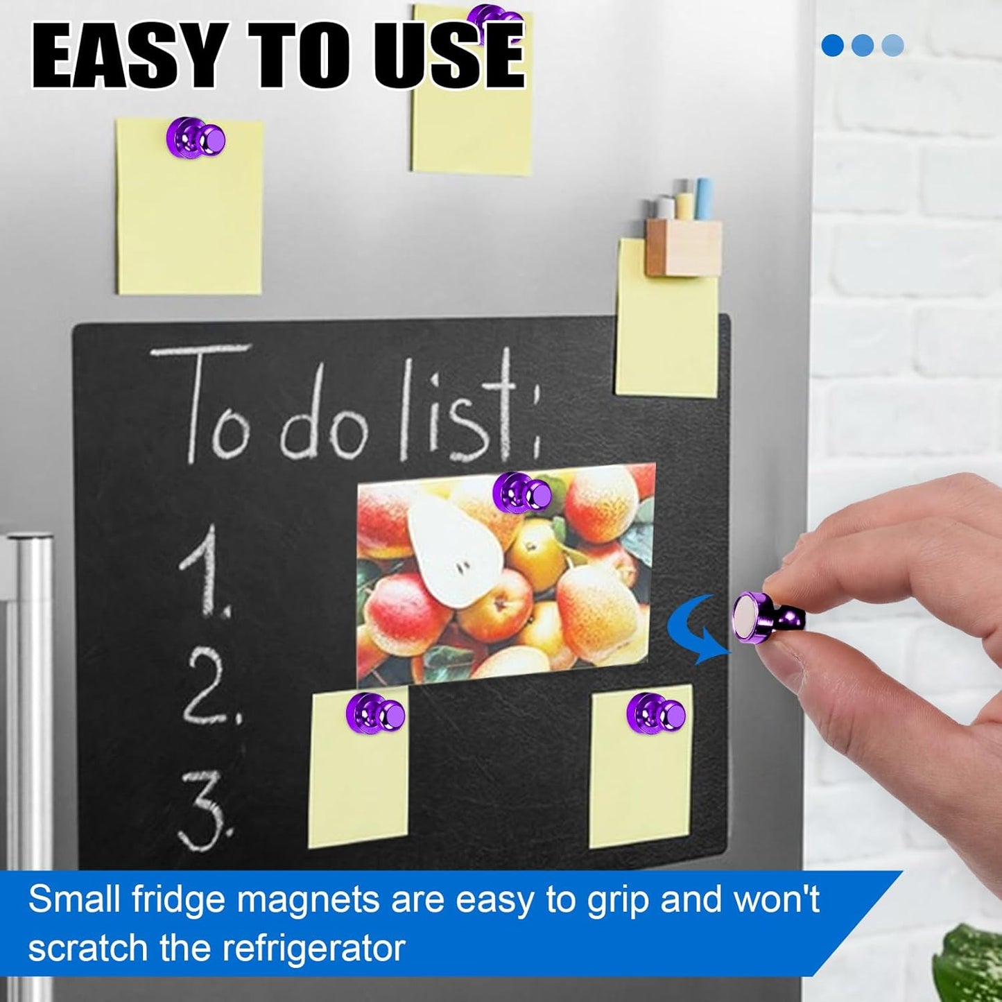 LOVIMAG 20 PCS Refrigerator Magnets, Purple Fridge Magnet Strong Magnet for Whiteboard, Small Neodymium Magnets Ideal for Push Pin Magnets, Office, Classroom, Map