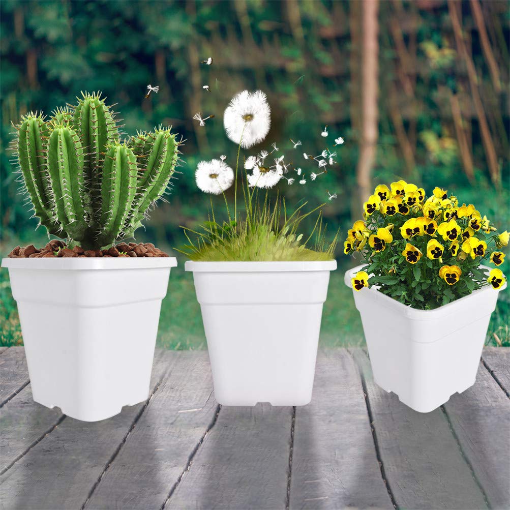labworkauto Square Nursery Pots Plant Pots Grow Pots Nursery Container for Planting Soil Plants 3.15 Gallon 10Pcs