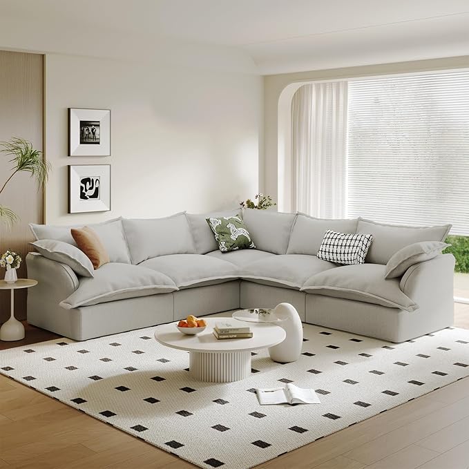5 Seat V Shape Modular Sectional Couch Sofa