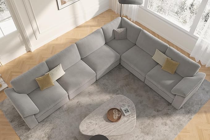 EASE MOOSE Oversized Sectional Modular Sofa, Large L Sectional Couch Wide Deep