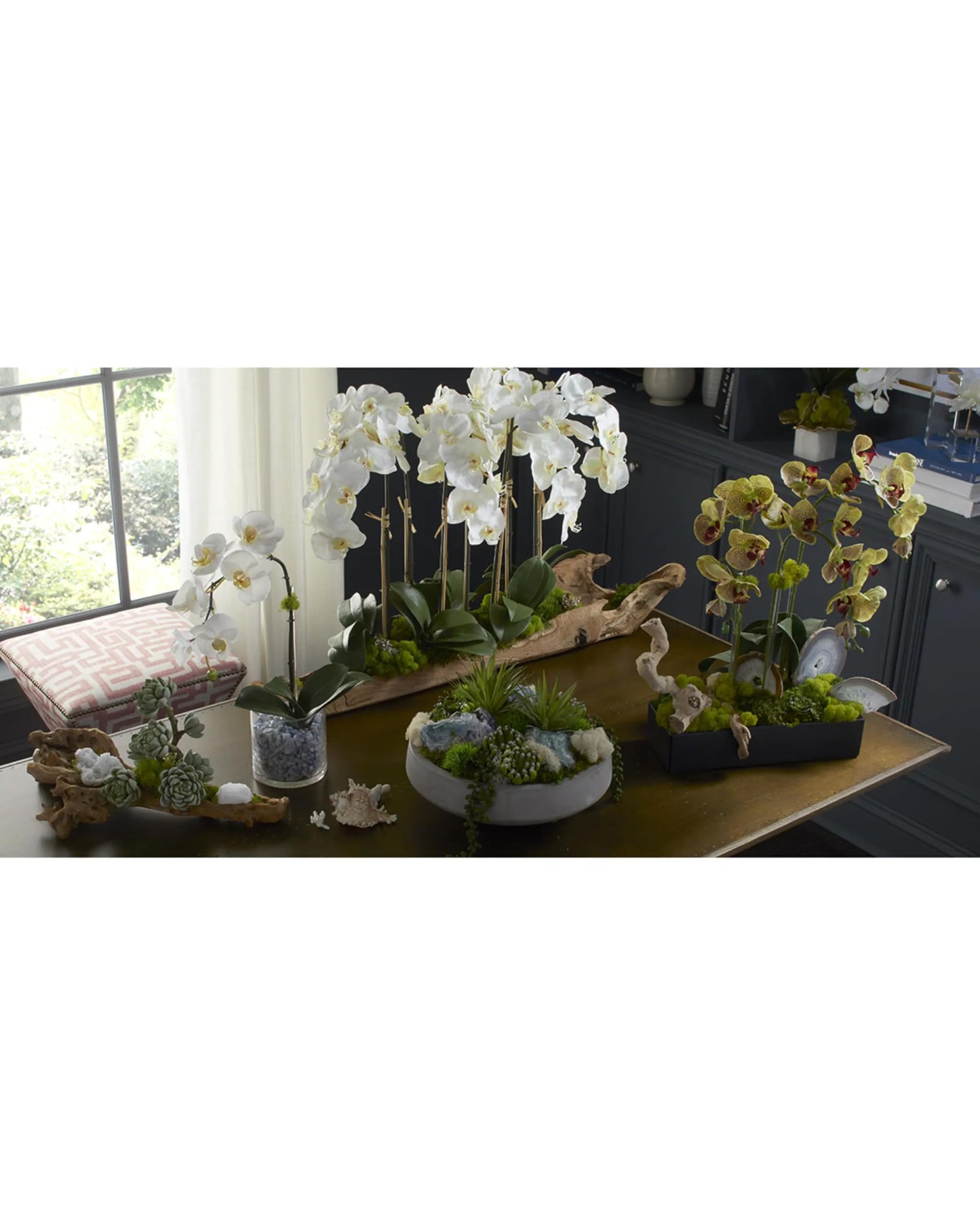 WGVI Long Rectangle Ceramic Planter Vase in Black 12" x 4" x 4"H, Block Rectangular Terrarium Box Pot, Flower Arrangement, Table top Centerpiece, Home Decor Organization Storage Container, 1 Pc.
