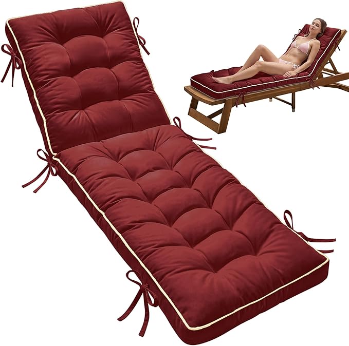 72x21 Inch Folding Chaise Lounge Cushion Quick Dry