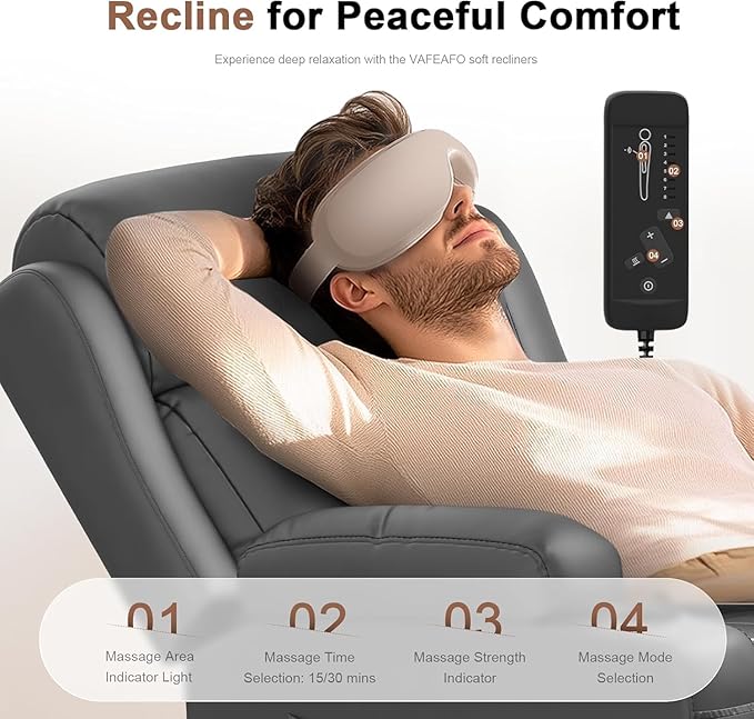 Reclining Loveseat, 55.1" RV PU Leather Wall Hugger Recliner Love Seats Sofa