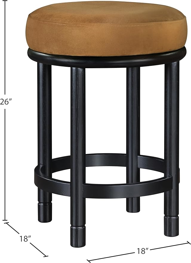 Meridian Furniture 977Saddle-C Monette Collection Art Deco Counter Stool