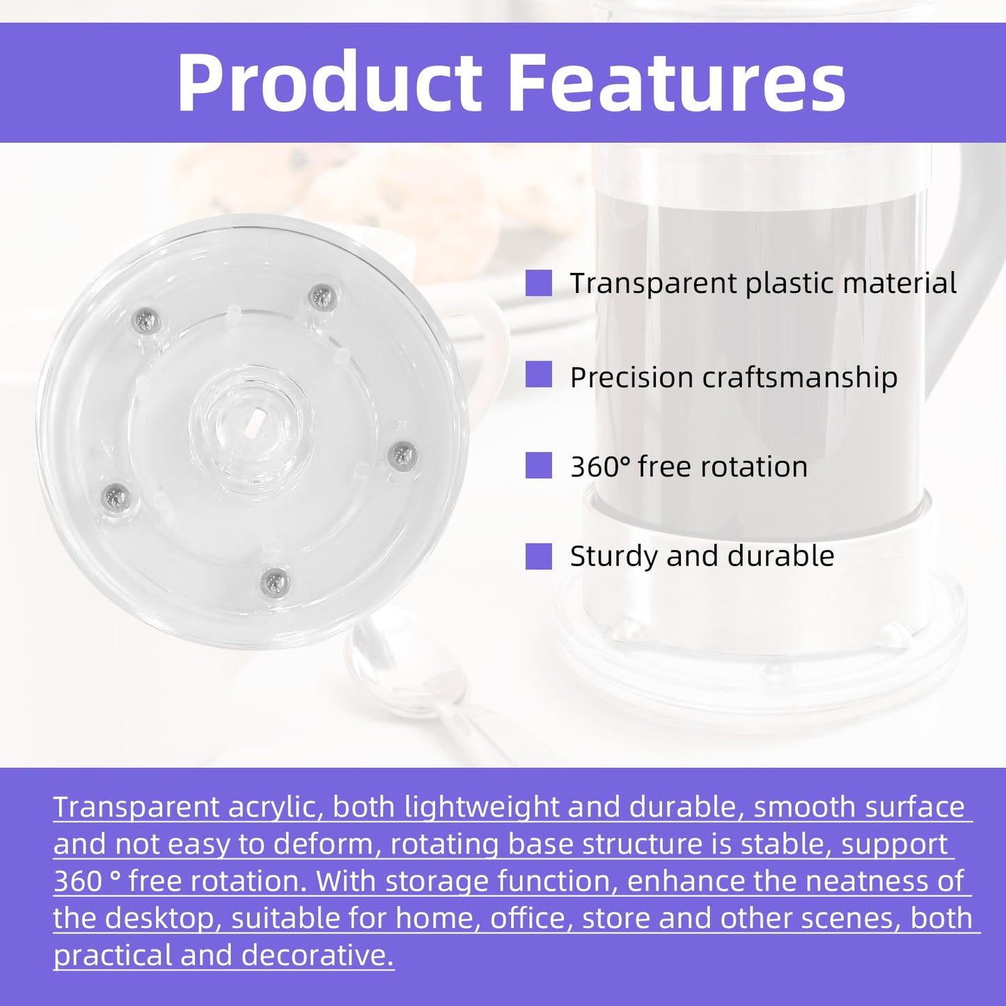 8-Piece Set (2" to 8") Small Lazy Susan Turntable-360° Rotating, Durable & Space-Saving | Multi-Size for Spices, Makeup, Crafts, Office | Non-Slip Base for Smooth Spinning