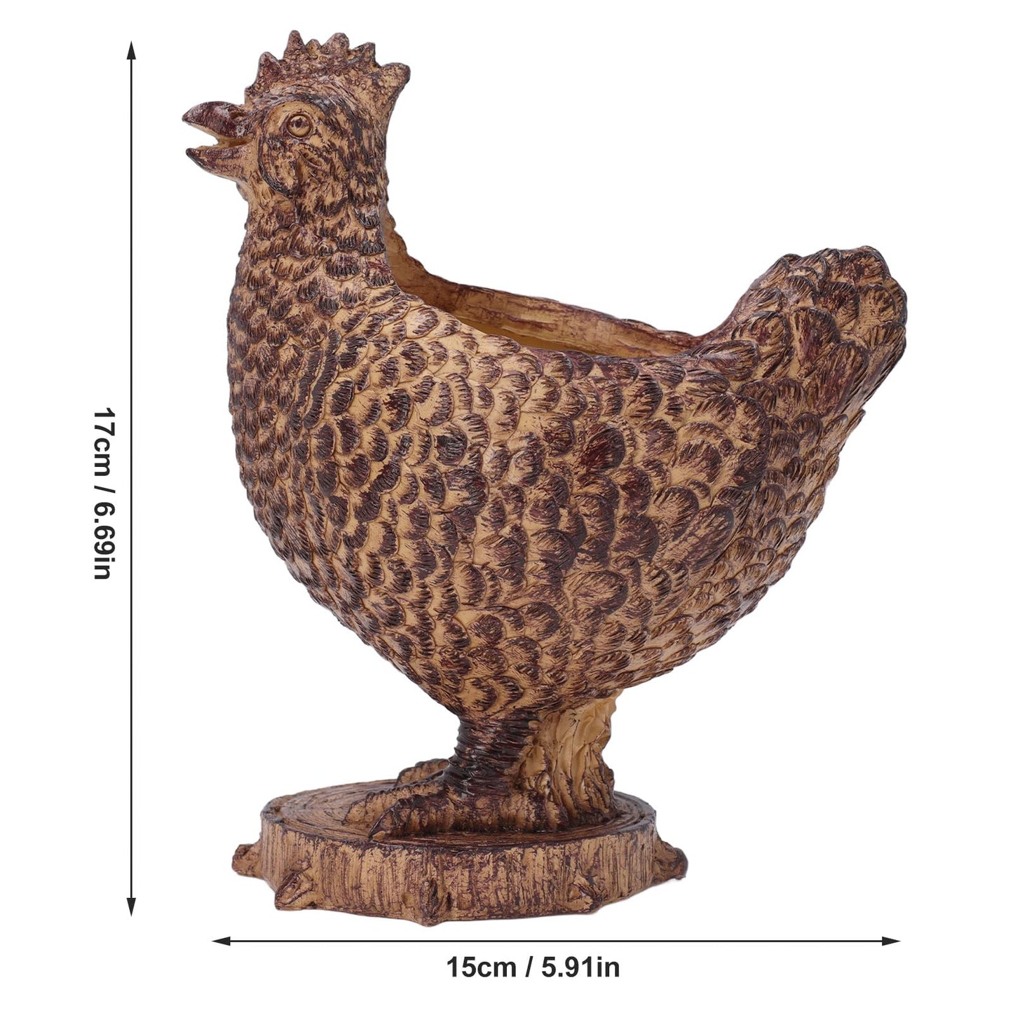 Srliya Desktop Resin Chicken Shaped Pot Cute Innovative Drainage Design Lightweight Resin Chicken Planter for Outdoor Garden Courtyard