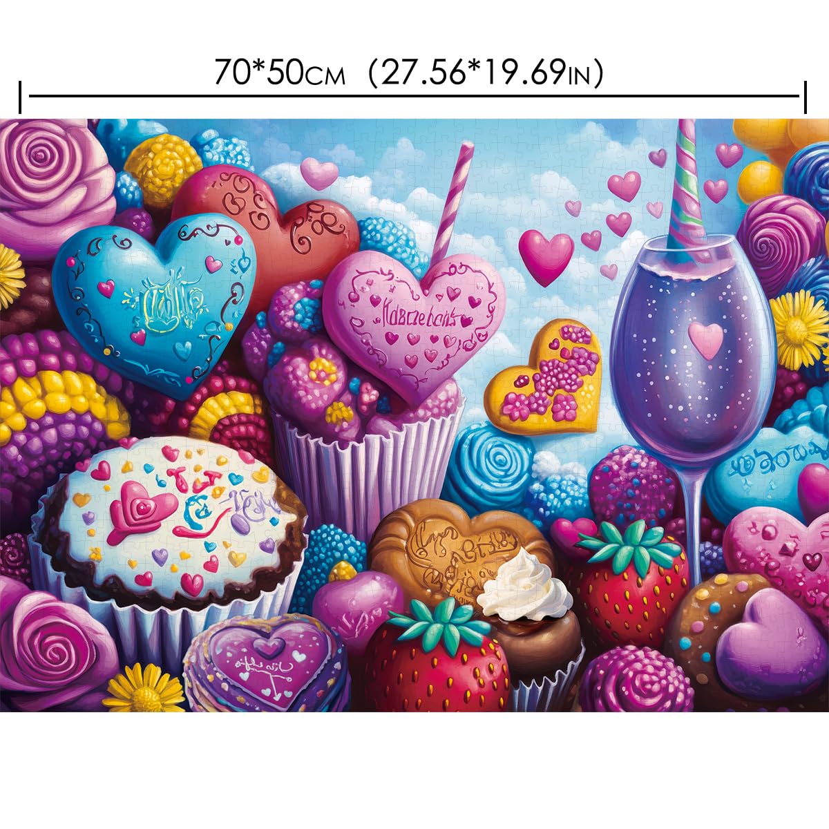 TangMosaic Chocolate Delight Jigsaw Puzzle, Puzzles for Adults 1000 Pieces, Home Decoration Puzzle, Interlock Perfectly No Dust, Gifts for Valentine's Day Easter