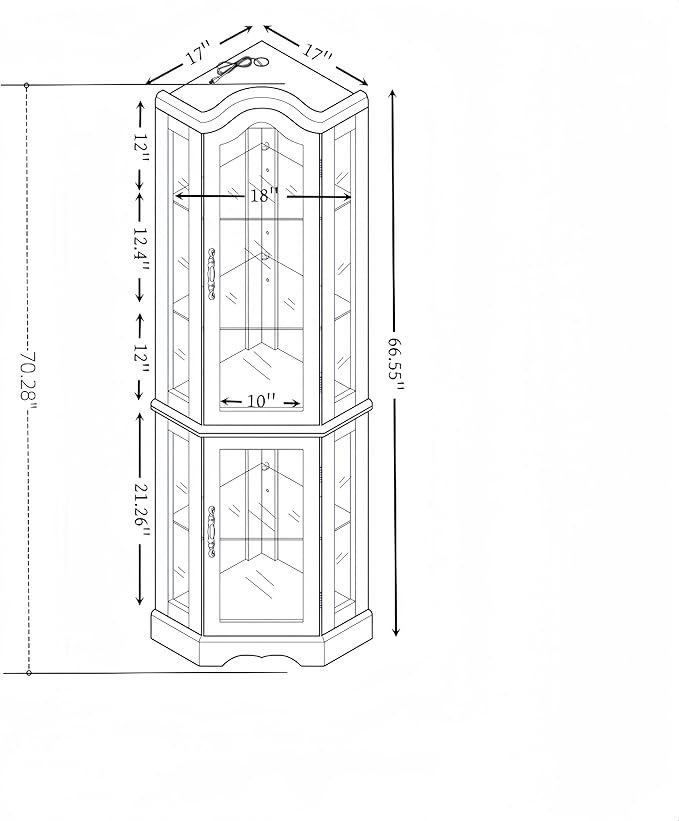 Glass Corner Display Cabinet