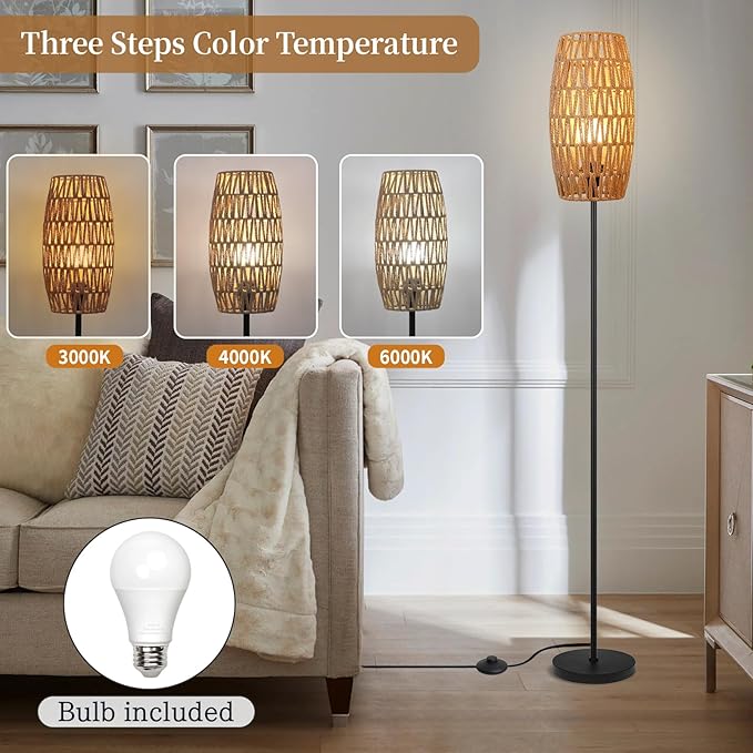 Ruiever Floor Lamp for Living Room, Farmhouse Floor lamp, Modern Standing lamp
