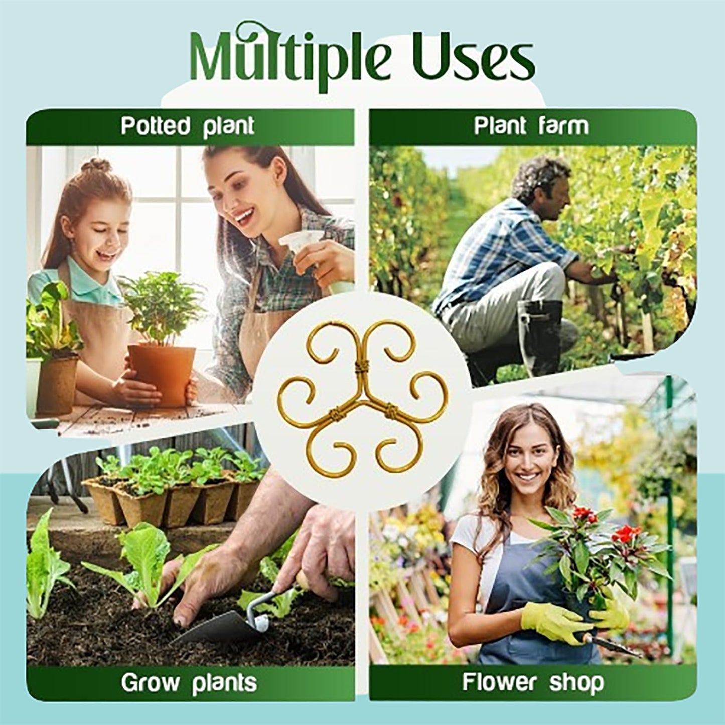 Plant Stem Support Set, Reusable Plastic Climbing Plant Supports Plants Trellis Plant Support for Indoor Plants, Upgrade Plastic Reusable Plant Stabilizer, Indoor Plants Accessories (Heart, 3pcs)