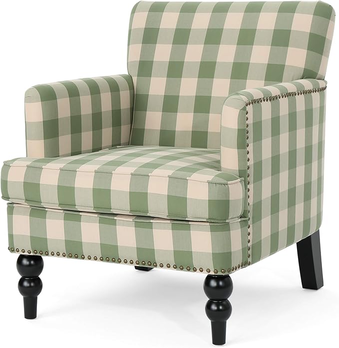 Christopher Knight Home Eve Modern Upholstered Club Chair, Wooden Living Room