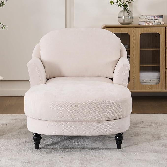 Chaise Lounge Chair Indoor, 59.8" Oversized Couch Reading Chairs，Chenille