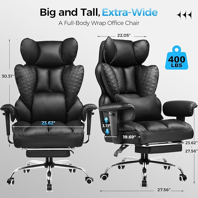 COMHOMA Big and Tall Office Chair Heavy Duty Wide Ergonomic Gaming Chair