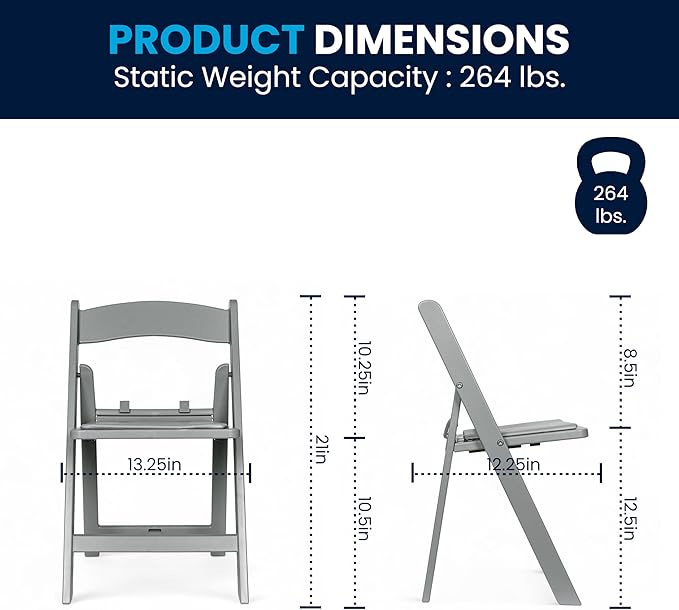 Flash Furniture Hercules Set of 10 Kids Gray Resin Folding Chair