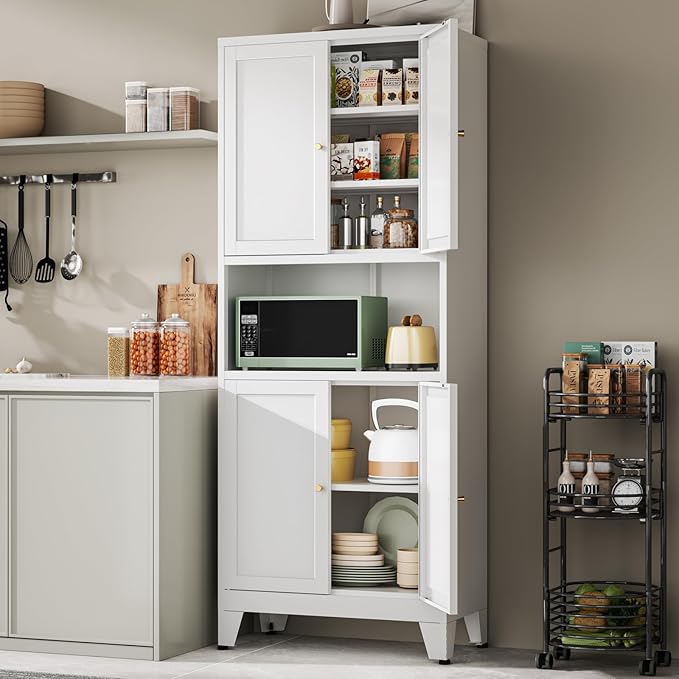 YAUWOH 69" Tall Metal Pantry Cabinet