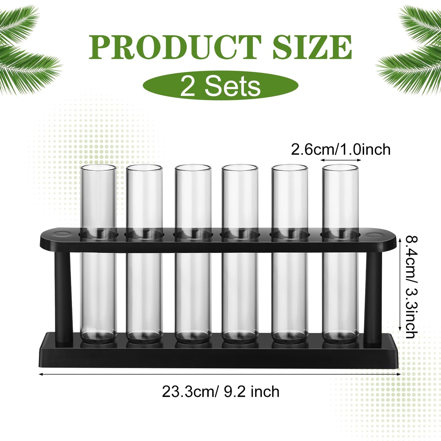 Meanplan 12 Pcs Clear Gray Test Tube Vases Plant Propagation Station with 2 Holder Rack Plastic Tubes for Office Home Decoration Flower Science Parties Hydroponic Propagation