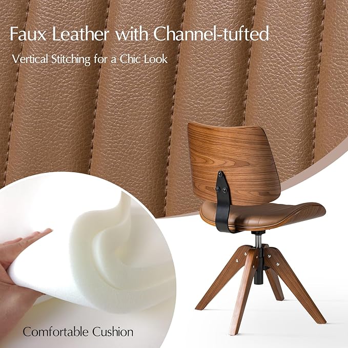 HULALA HOME Faux Leather Home Office Chair