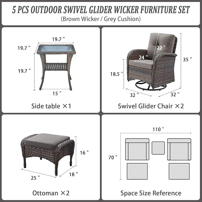 Belord Small Conversation Sets Patio Funiture