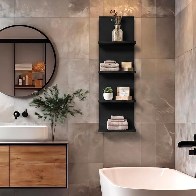 Homaterial Wall Shelves 4 Tier, Simple Vertical Corner Shelf