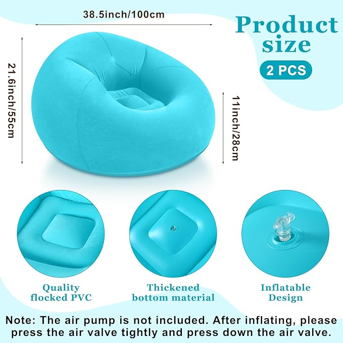 Realspring Inflatable Bean Bag Chairs Outdoor Blow up Camping Chairs Inflatable