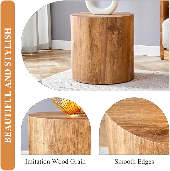 Round Side Table, End Table Living Room Table, Sofa Couch Bedside Table