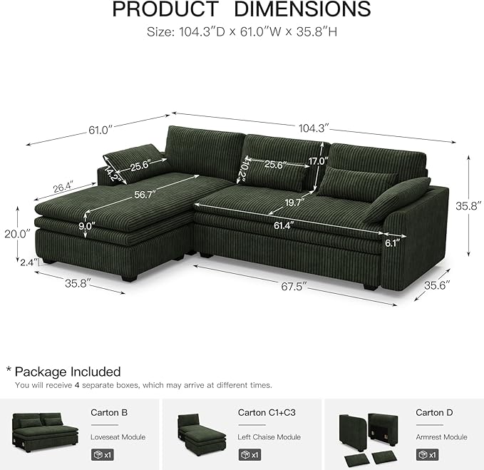 Belffin Large Modular Sectional Sofa