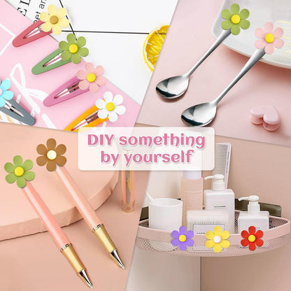 Qualsen Medium Flower Magnets for Whiteboard & Fridge – 12 Pcs Cute 3D Decorative Refrigerator Magnets for Locker, Kitchen, Office （26mm）