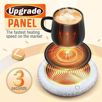 Coffee Mug Warmer with 7 LED Color Lights – Fast Heating & High Temp, Auto On/Off Gravity Sensor, Smart Electric Beverage Warmer for Coffee, Tea & More, Desk & Home Use(White)