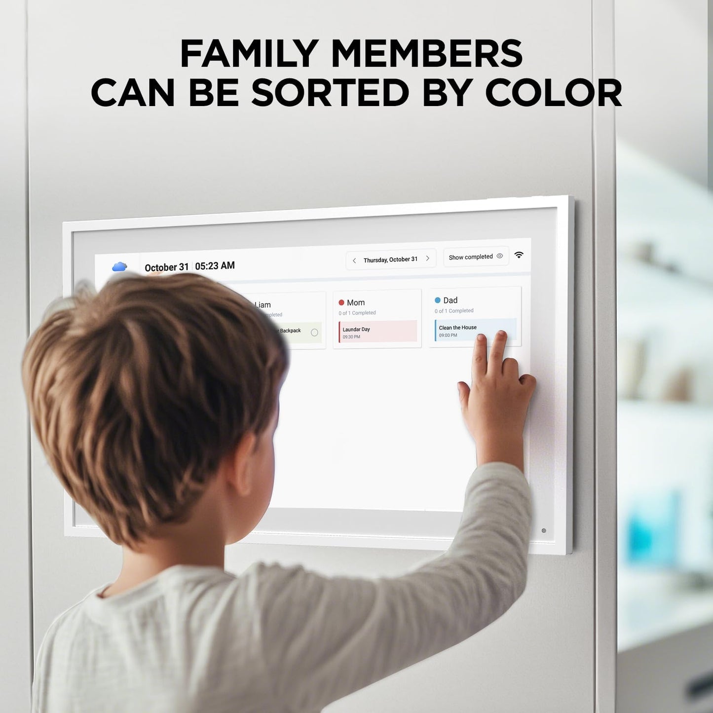 Mezed 15.6" Smart Digital Calendar, Meal Schedule, Duty Chart, HD Smart Touch Screen Home Interactive Electron Calender