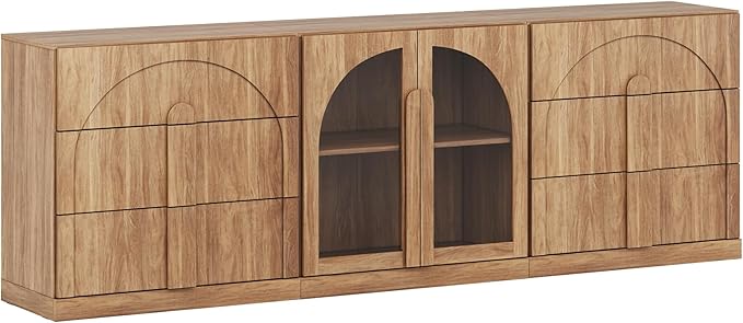 BELLEZE 3-Piece Sideboard Cabinet Set Freely Configurable, Modern Wood Modular