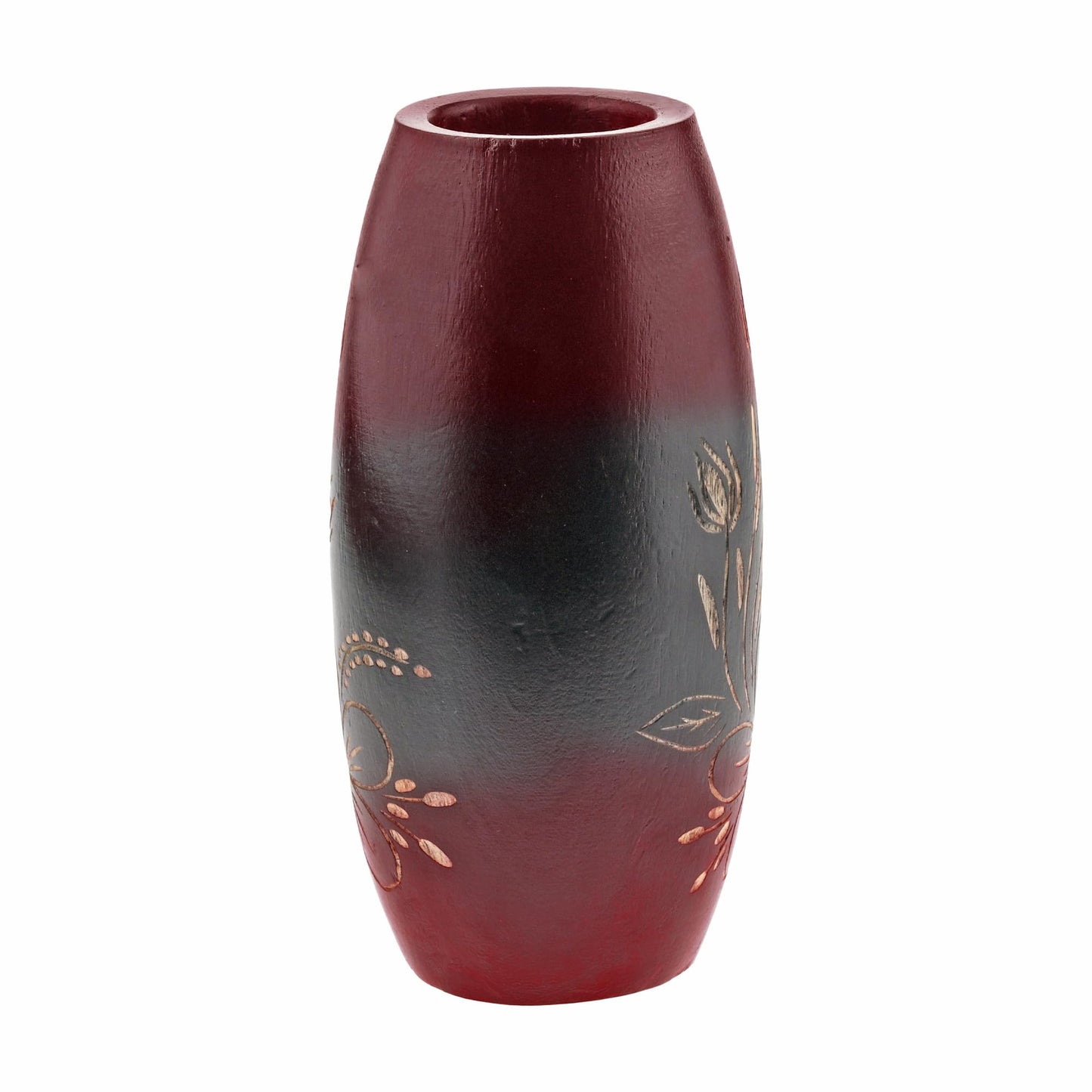 AeraVida Bold and Vibrant Flower Garden Red Mango Tree Wood Flower Vase | Hand-Carved Decorative Wooden Vase for Home or Office | Rustic Nature-Inspired (3 in (Diameter) x 6 in (Tall), 2, 2)