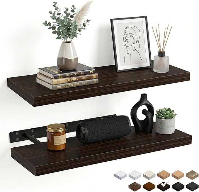 31.5in Floating Shelves for Wall, Wall Mounted Shelves for Decor Storage Set of