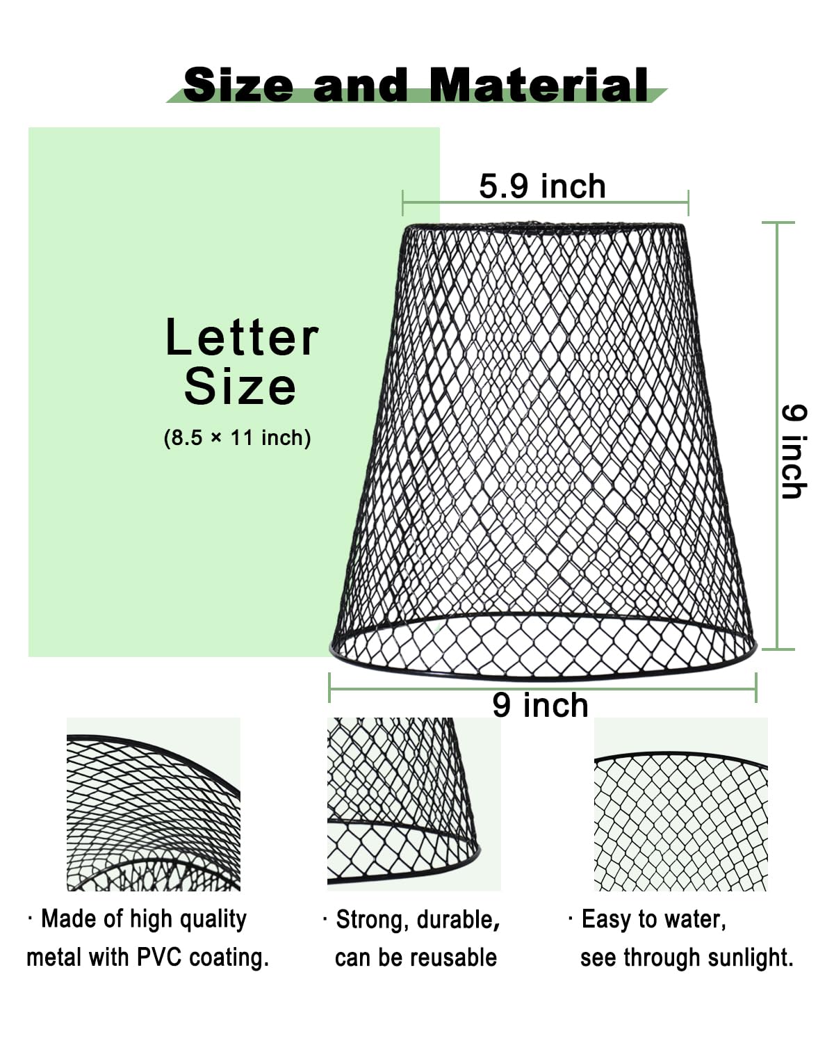 vensovo 12 Pcs Chicken Wire Cloche Plant Covers, 9 inch Metal Plant Protectors from Animals, Heavy-Duty Garden Netting to Keep Rabbits, Squirrels, Birds & Other Small Animals Out