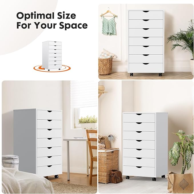 OLIXIS 7 Drawer Mobile File Cabinet Under Desk Storage Organization