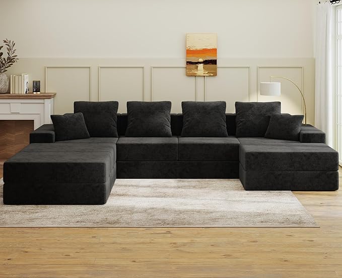 Living&Giving 128" U-Shaped Cloud Sectional Couch