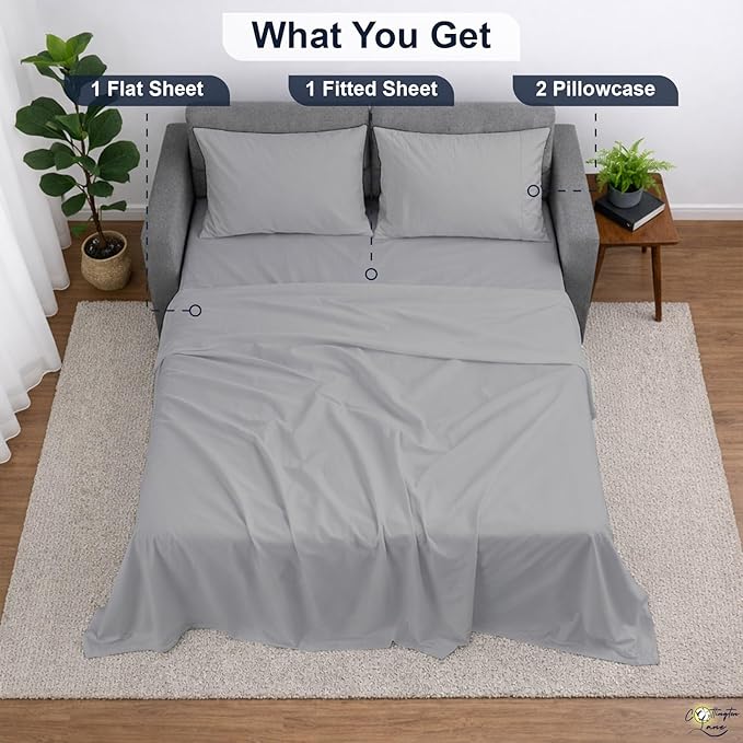 Cottington Lane Sleeper Sofa Sheets Full Size, 4 Piece Premium Quality 100%