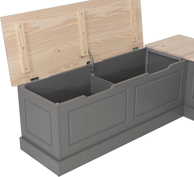 Linon Harris Grey and Maple Solid Pine Backless Nook