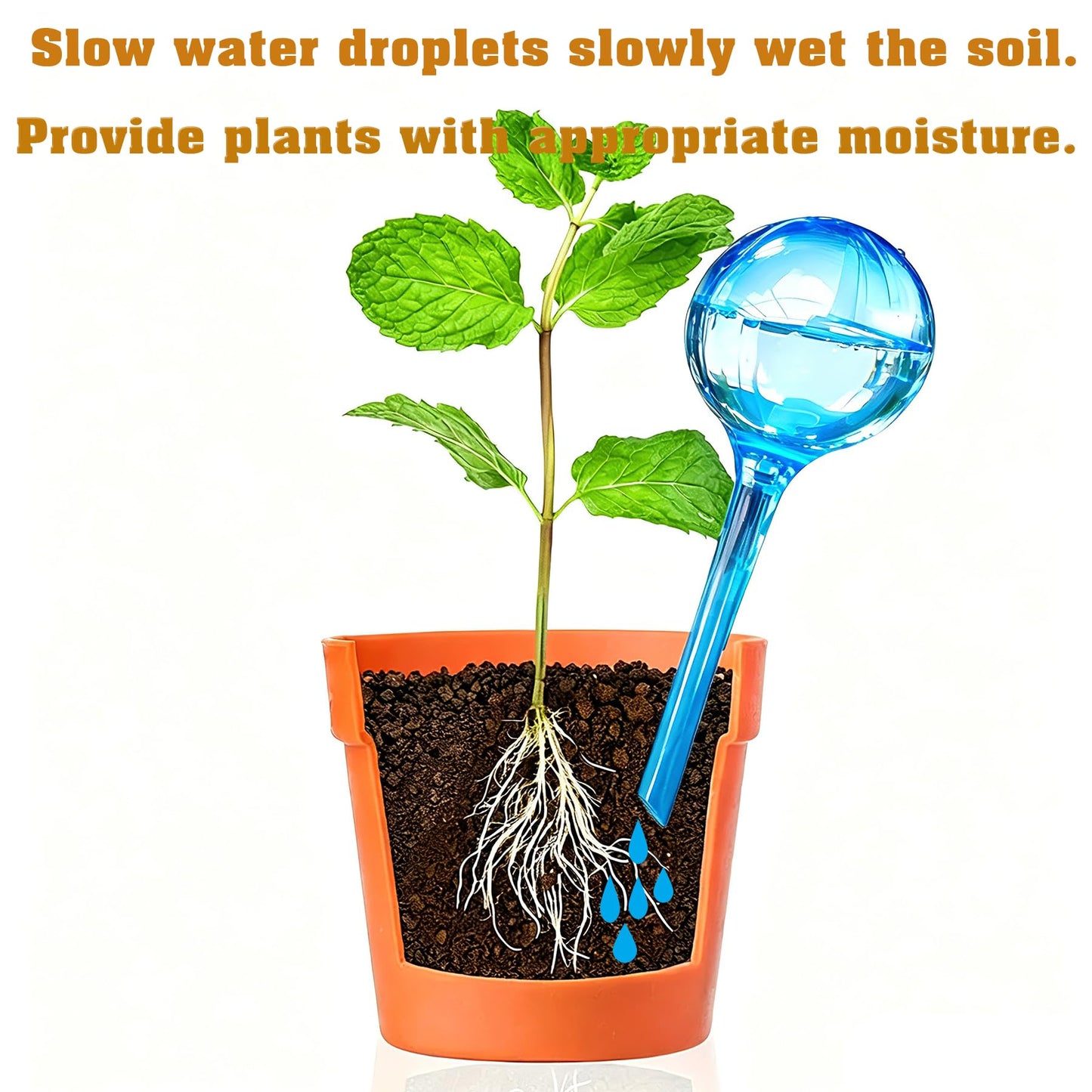 Large 12pcs Plant Watering Globes - Automatic Plant Watering Bulbs for Indoor & Outdoor Potted Plants, Durable Plastic Garden Watering Devices