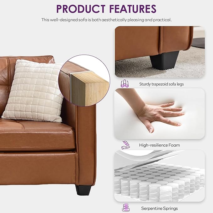TYBOATLE 88" W Faux Leather Couches