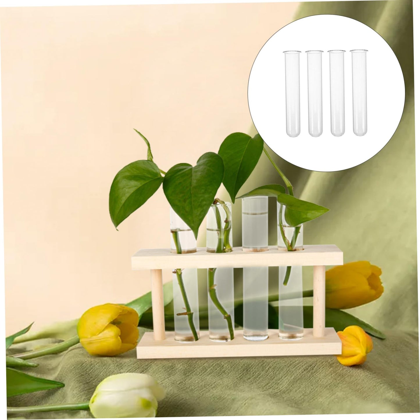4pcs Hydroponic Flower Pots Glass Tube Vases Decorative Plant Test Tubes Mini Glass Desktop Vase for Home Flower Containers