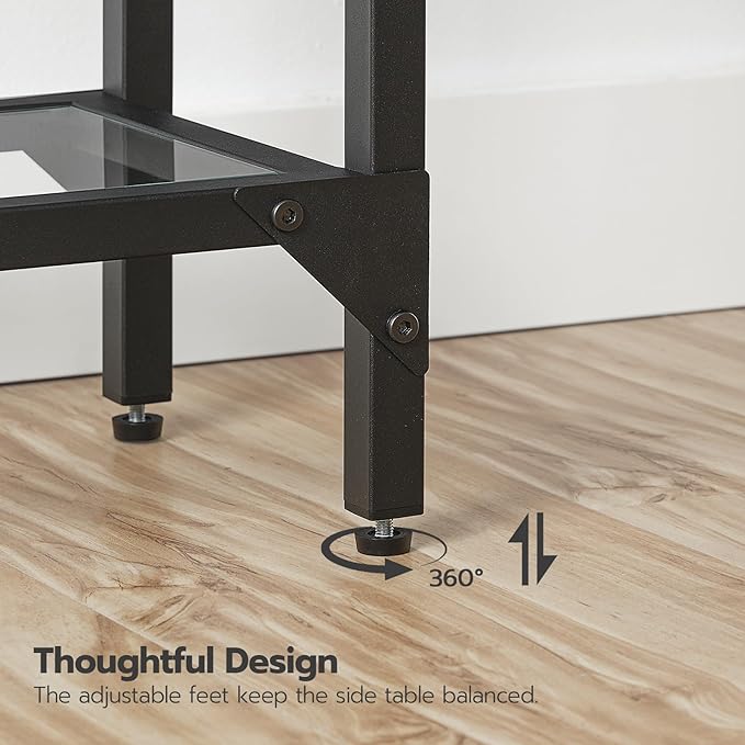 HOOBRO 39.4" Narrow Console Table, Tempered Glass Sofa Table, Behind Couch