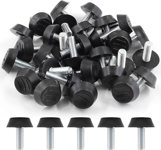 Zorfeter 30 Pcs Screw in Threaded Furniture Adjustable Levelers, M6 Leveling