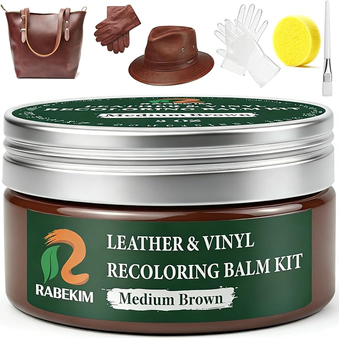 Medium Brown Leather Repair Kit, Leather Recoloring Balm – Restore & Repair
