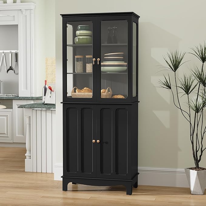 ARTPOWER 72" Freestanding Kitchen Pantry Storage Sideboard, Classical Tall