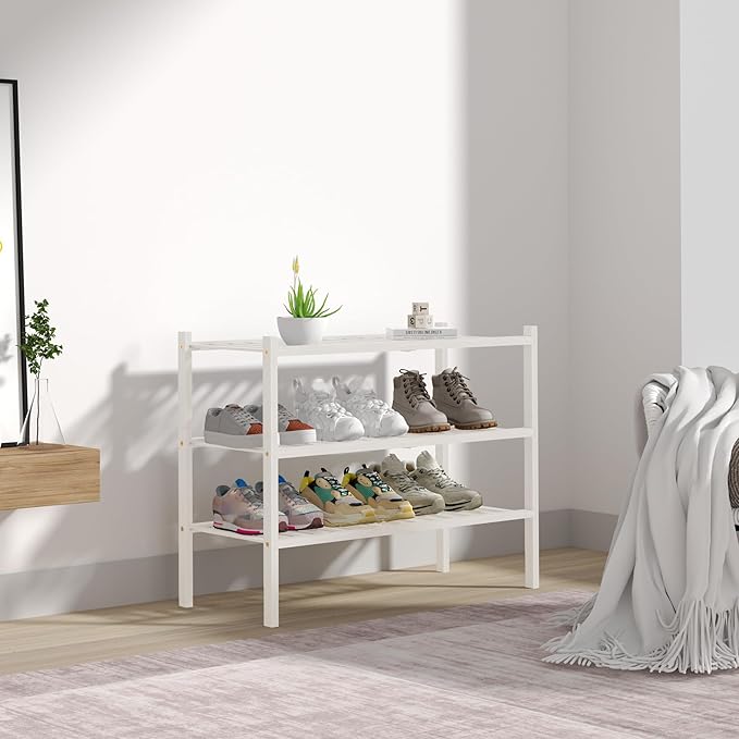 ROMGUAR CRAFT 3 Tier Bamboo Shoe Rack