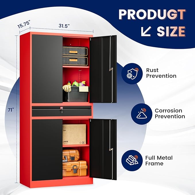 Yizosh Metal Garage Storage Cabinet