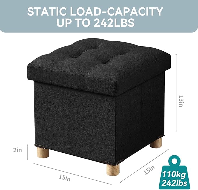 BRIAN & DANY Ottoman with Storage, Small Storage Ottoman